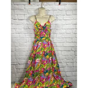 NEW Tropical Floral Twist & Keyhole Maxi Dress